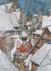 クリスマスイラスト、クレメントC.ムーアによる「クリスマスの前の夜」1931年